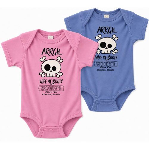 Wipe me booty onesie in pink & Blue