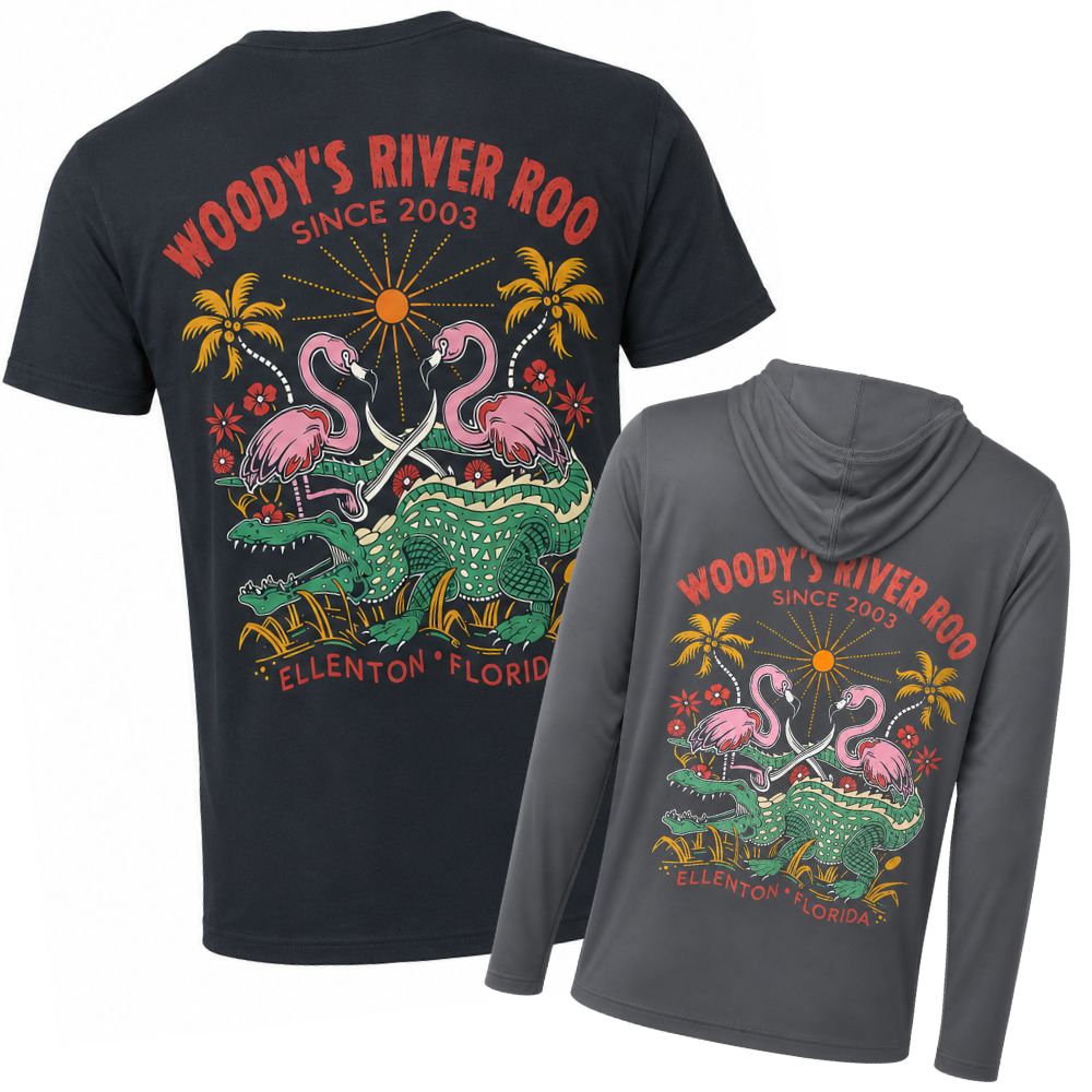 Woody's Wild Florida Tee and Dri-Fit Hoodie - Back
